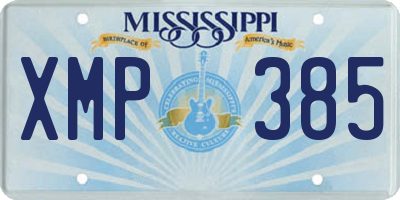 MS license plate XMP385