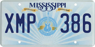 MS license plate XMP386