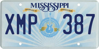 MS license plate XMP387
