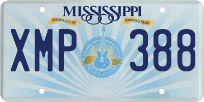 MS license plate XMP388