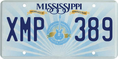 MS license plate XMP389