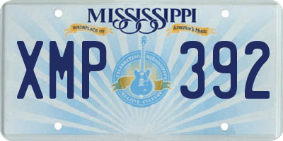 MS license plate XMP392