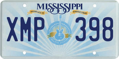 MS license plate XMP398