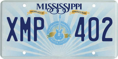 MS license plate XMP402