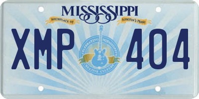 MS license plate XMP404