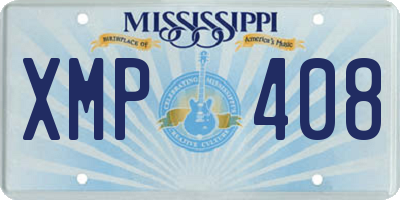 MS license plate XMP408