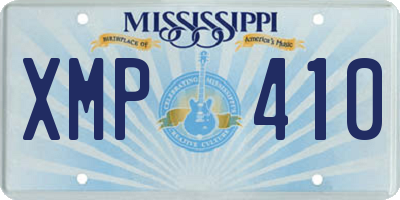 MS license plate XMP410