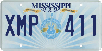 MS license plate XMP411