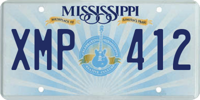 MS license plate XMP412