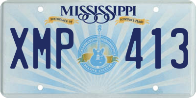 MS license plate XMP413