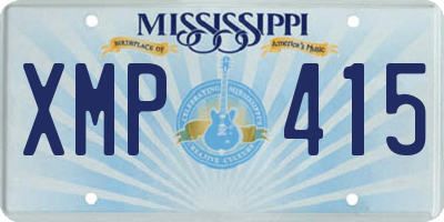 MS license plate XMP415