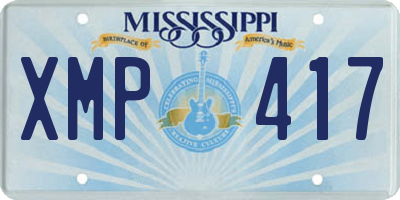 MS license plate XMP417