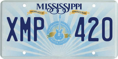 MS license plate XMP420