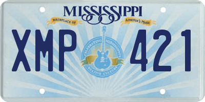 MS license plate XMP421