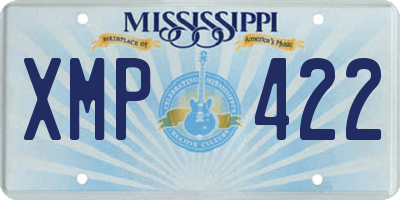 MS license plate XMP422