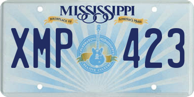 MS license plate XMP423