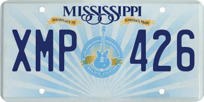 MS license plate XMP426