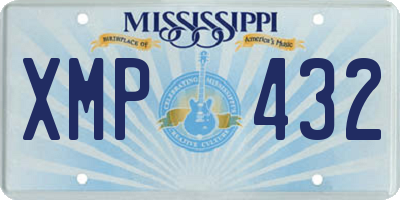 MS license plate XMP432