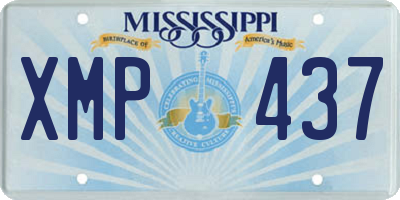 MS license plate XMP437