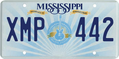 MS license plate XMP442