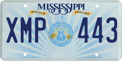 MS license plate XMP443