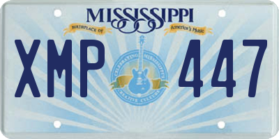 MS license plate XMP447