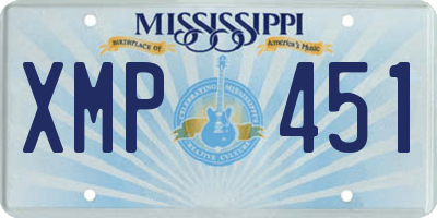 MS license plate XMP451