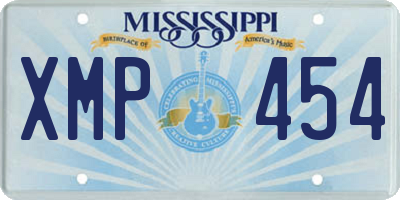 MS license plate XMP454