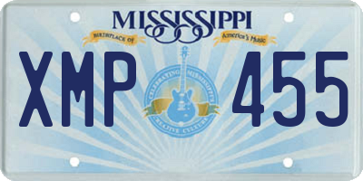 MS license plate XMP455