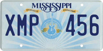 MS license plate XMP456