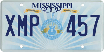 MS license plate XMP457