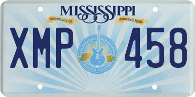 MS license plate XMP458