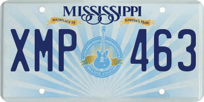 MS license plate XMP463