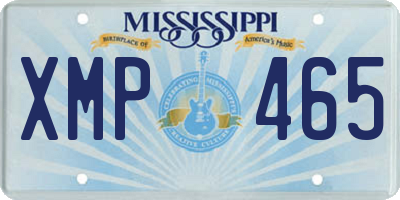 MS license plate XMP465
