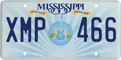 MS license plate XMP466