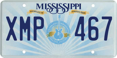 MS license plate XMP467
