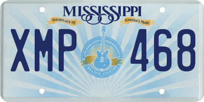 MS license plate XMP468