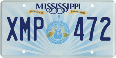 MS license plate XMP472