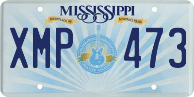 MS license plate XMP473