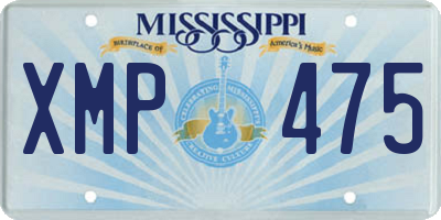 MS license plate XMP475