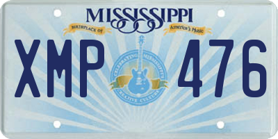 MS license plate XMP476