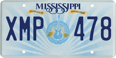 MS license plate XMP478