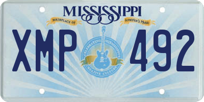 MS license plate XMP492