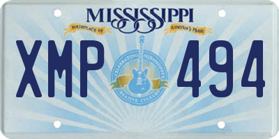 MS license plate XMP494