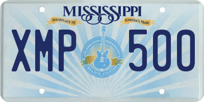 MS license plate XMP500