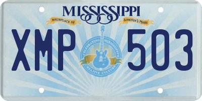 MS license plate XMP503