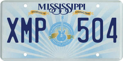 MS license plate XMP504