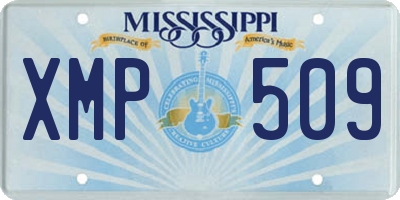 MS license plate XMP509