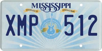 MS license plate XMP512