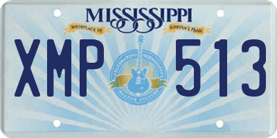 MS license plate XMP513